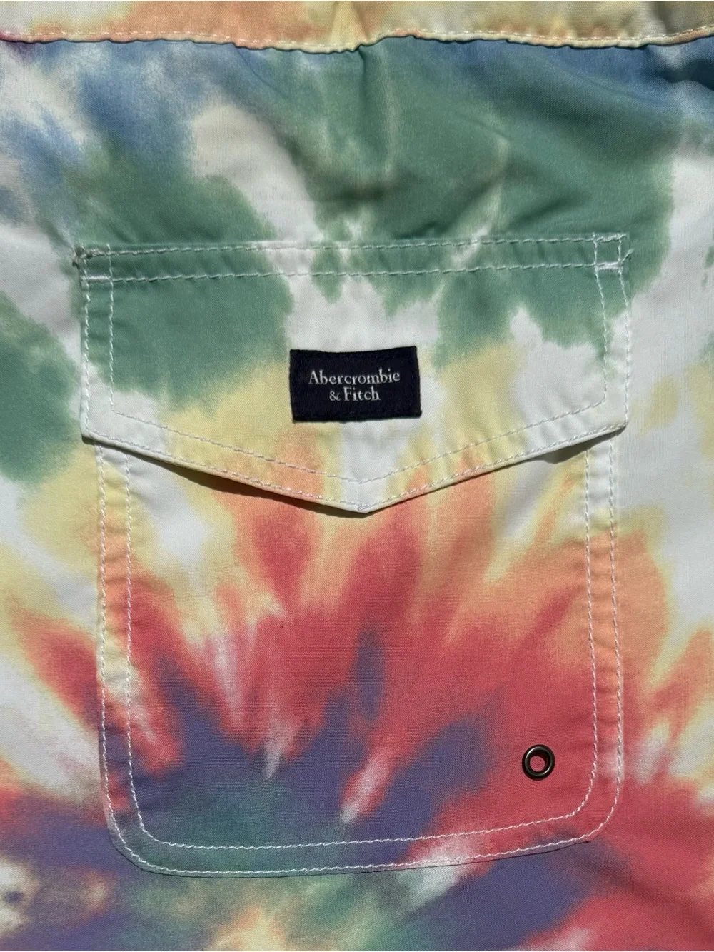 Abercrombie & Fitch Tie-Dye Multicolor Drawstring Shorts